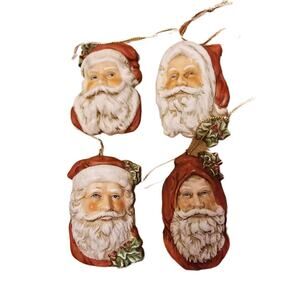 1987 Vintage Enesco Circa 1920 John Grossman Gifted Line Santa Ornaments (Gg205)